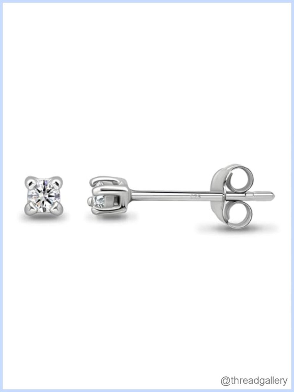 Sterling Silver 2mm Cubic Zirconia Round Stud Earrings Tiny Cartilage Multipack